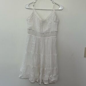 Hollister Crochet Top Mini Sundress Size Medium‎ Long Tall White